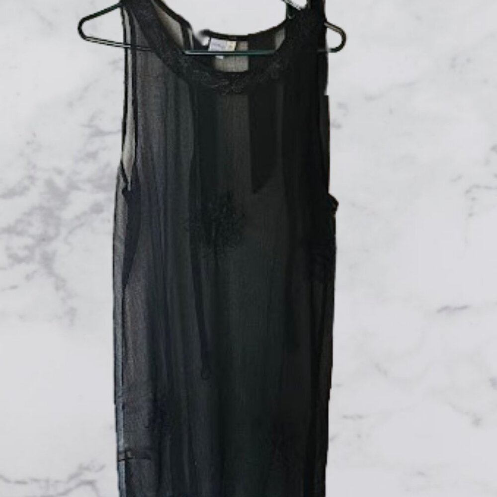 Elegant Black Sheer Swim Coverup